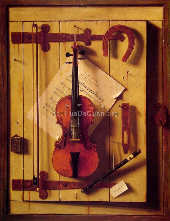 Still life Violin and Music - 威廉·迈克尔·哈尼特